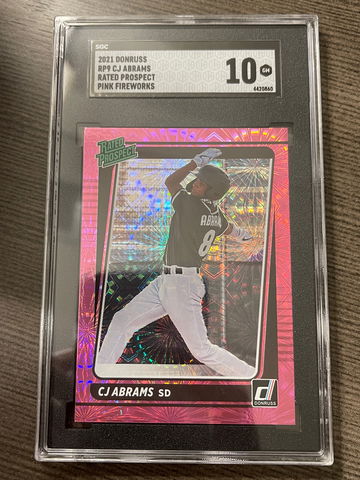 2021 Donruss CJ Abrams Pink Fireworks SGC 10