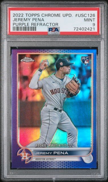 2022 Topps Chrome Update #USC126 Jeremy Pena Purple Refractor PSA 9 RC