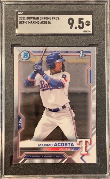 2021 Bowman Chrome Prospects Maximo Acosta 1st Bowman SGC 9.5 MT+