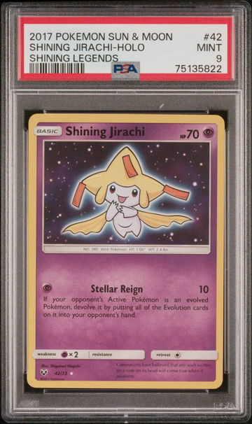 2017 Pokémon Sun & Moon Shining Legends Shining Jirachi #42/73 Holo PSA 9