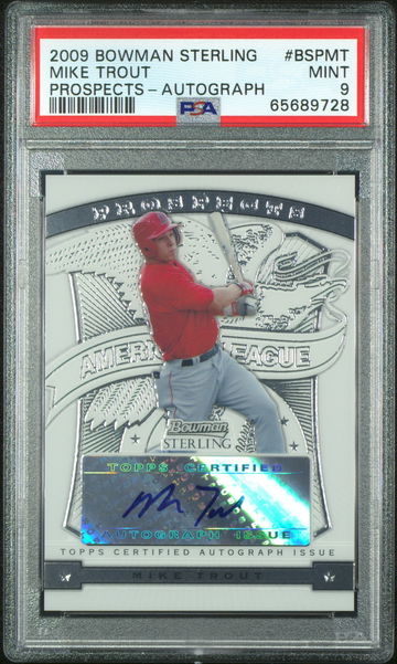 Mike Trout 2009 Bowman Sterling Auto PSA 9 Mint BSP-MT Rookie RC Autograph