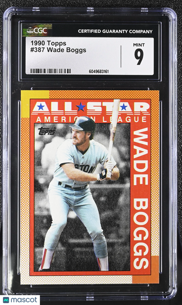 1990 Topps Wade Boggs #387 CGC 9