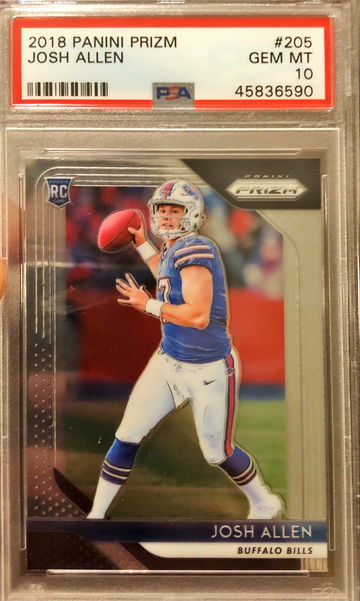 Josh Allen 2018 panini prizm psa 10