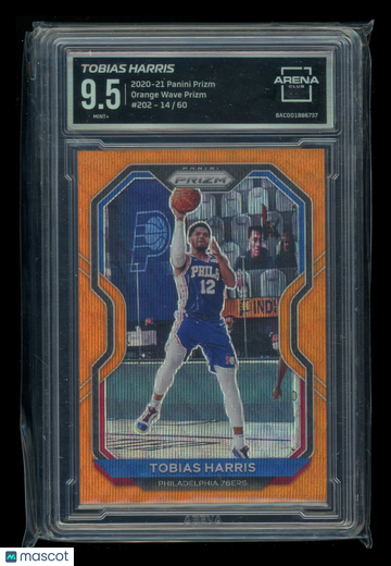 2021 2020-21 Panini Prizm Orange Wave Prizm Tobias Harris #202 /60 Arena Club 9.5
