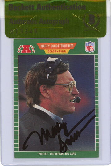 MARTY SCHOTTENHEIMER SIGNED 1989 #181 PRO SET CARD ENCAPSULATED RARE BECKETT BAS