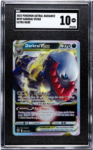 2022 Pokemon Astral Radiance #099/189 Darkrai VSTAR SGC 10