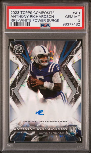2023 Topps Composite White Power Surge Anthony Richardson #AR RC Auto /20 PSA 10