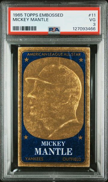1965 Topps Embossed Mickey Mantle #11 PSA 3