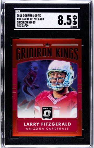 2016 Donruss Optic #34 Larry Fitzgerald Gridiron Kings Red 72/99 SGC 8.5 Arizona Cardinals 