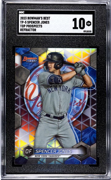 2023 Bowman's Best #TP-5 Spencer Jones Top Prospects Refractor SGC 10