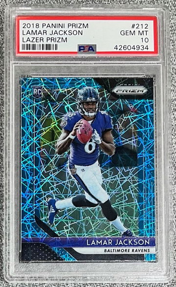 2018 Panini Prizm Lamar Jackson Lazer RC PSA 10
