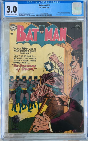 Batman #85 (1954) CGC 3.0 -- O/w to white pages; Joker appearance; Bob Kane