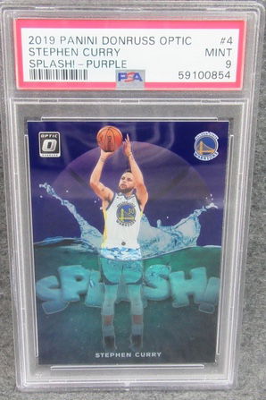 2019- 20 Panini Donruss Optic Splash! Purple Stephen Curry Insert PSA 9 