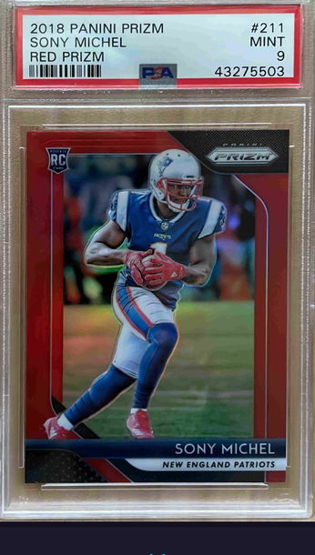 2018 Prizm Sony Michel Red Prizm SSP Rookie Card RC  PSA 9 