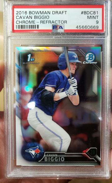 2016 Bowman Draft Cavan Biggio Refractor PSA 9