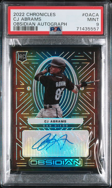 2022 Panini Chronicles Obsidian CJ Abrams #OA-CA RC Auto PSA 9