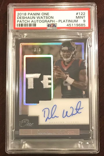 2018 Panini One Platinum /3 PATCH AUTO - Deshaun Watson