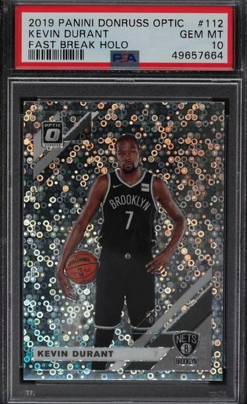 2019 - 2020 Panini Donruss Optic 112 - Kevin Durant PSA 10 Gem Mint Pop 3