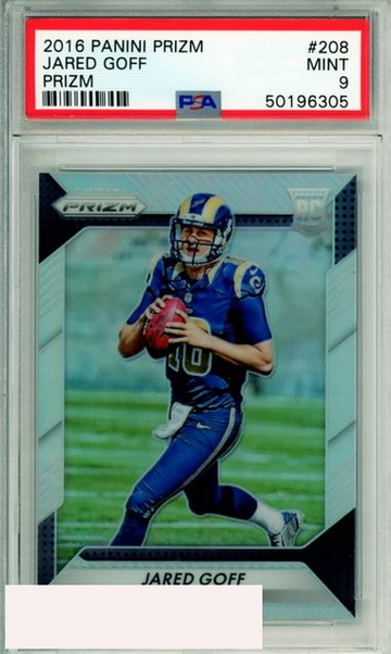 2016 PANINI PRIZM JARED GOFF #208 SILVER PRIZM ROOKIE RC PSA 9 MINT