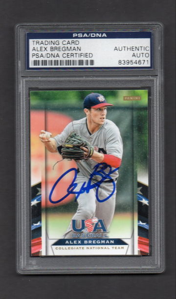 Alex Bregman Signed Autographed 2013 USA #4 RC PSA DNA COA