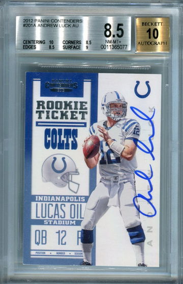 Andrew Luck Contenders Rookie Ticket BGS 8.5 auto 10
