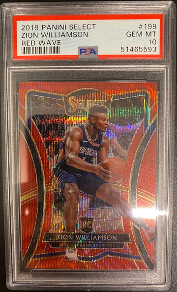 2019 Panini Select Zion Williamson Red Wave PSA 10