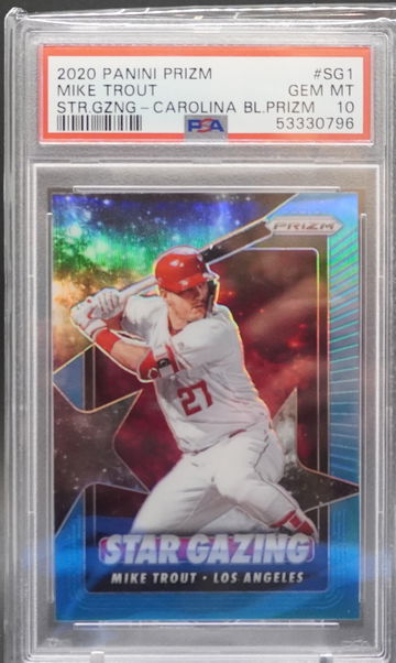 2020 Prizm Mike Trout #SG1 Star Gazing Blue PSA 10