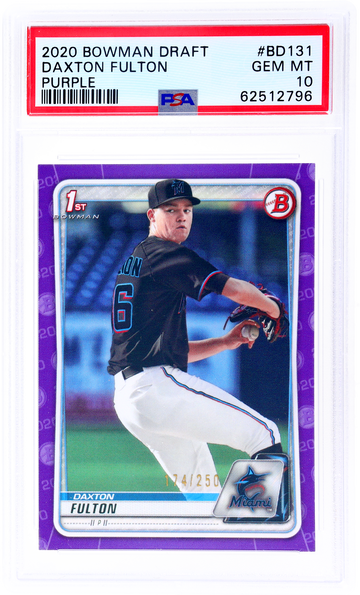 2020 Bowman Draft Purple Daxton Fulton #BD-131 /250 PSA 10