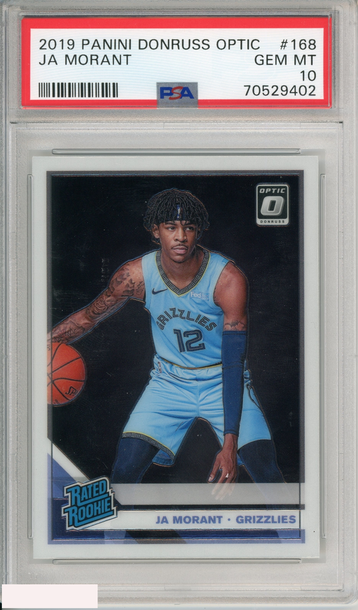 2019 PANINI DONRUSS OPTIC JA MORANT #168 ROOKIE GRIZZLIES RC PSA 10 GEM MT