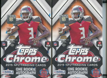 (2) 2015 Topps Chrome Football Hobby Box
