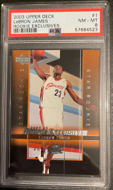 2003 Upper Deck Lebron James Rookie Exclusives Rookie RC PSA 8