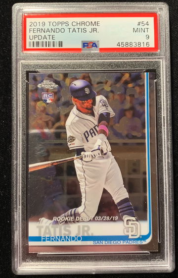 2019 topps Chrome Fernando Tatis Jr 54 update PSA 9