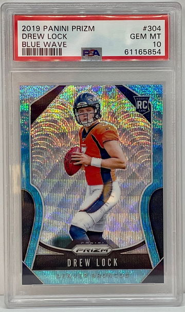 2019 Prizm Drew Lock Blue Wave /199 PSA 10