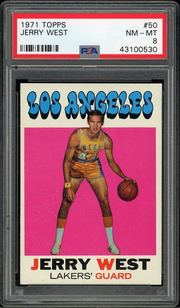 1971 Topps #50 Jerry West HOF Los Angeles Lakers PSA 8 NM-MT
