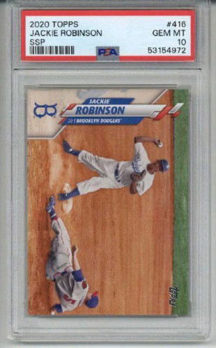 2020 TOPPS #416 JACKIE ROBINSON BROOKLYN DODGERS PSA 10 SSP LOW POP VERY RARE