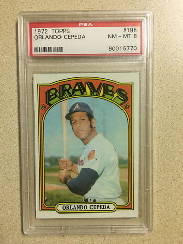 1972 Topps #195 Orlando Cepeda PSA 8 NM-MT HOF