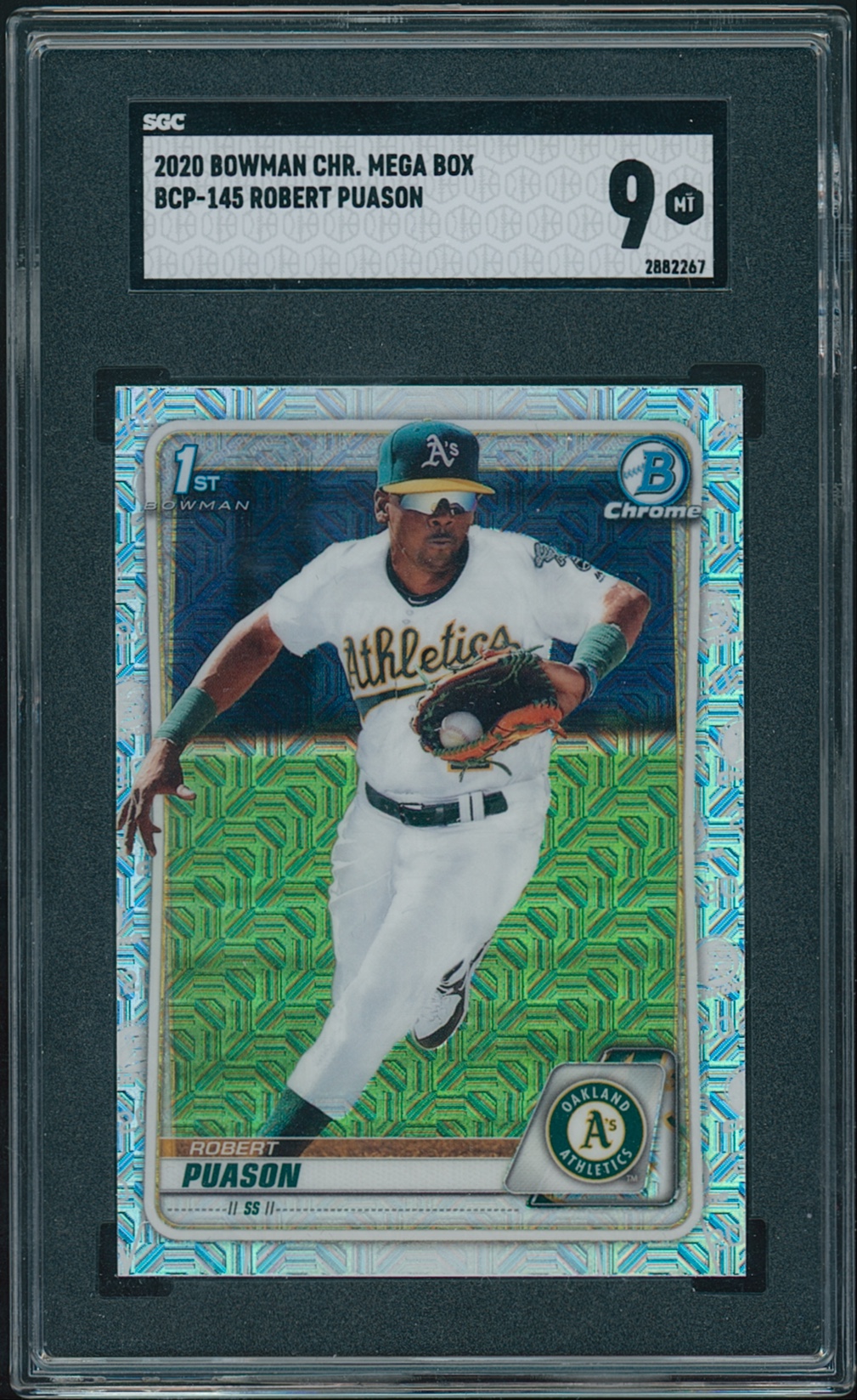 2020 Bowman Chrome BCP-145 Robert Pauson 1st Bowman Mojo Ref SGC 9 Mint