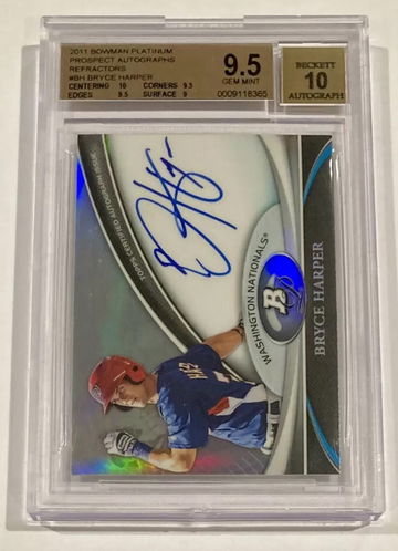 2011 Bowman Platinum Bryce Harper BGS 9.5 with 10 Auto