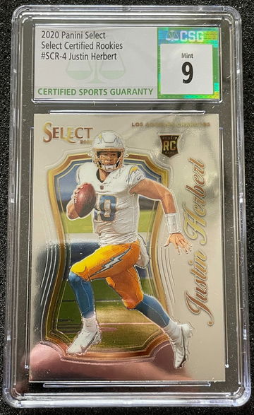 2020 Panini Select Certified Rookies Justin Herbert #SCR-4 CSG 9 MINT
