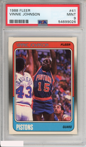 1988 FLEER VINNIE JOHNSON #41 DETROIT PISTONS PSA 9 MINT