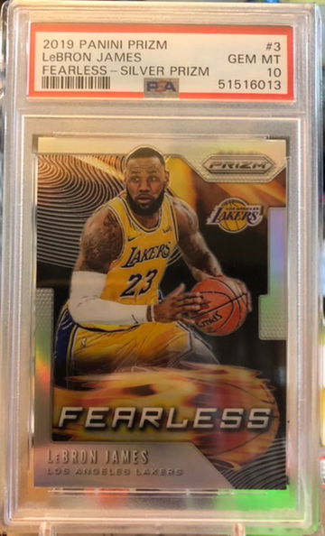 2019 Prizm LeBron James Fearless Silver Prizm PSA 10