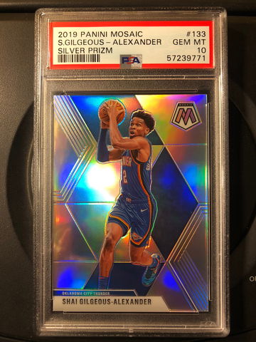 2019-20 Panini Prizm Mosaic Shai Gilgeous-Alexander Silver PSA 10 SGA NBA LA #113