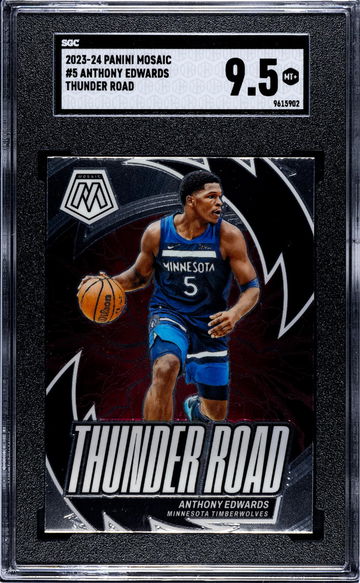 2023-24 Panini Mosaic #5 Anthony Edwards Thunder Road SGC 9.5