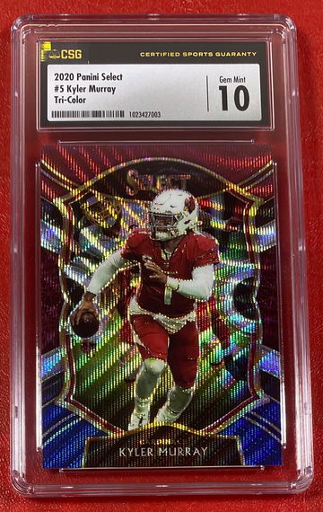 Kyler Murray 2020 Panini Select Tri-Color Prizm #5 Card CSG 10 Arizona Cardinals