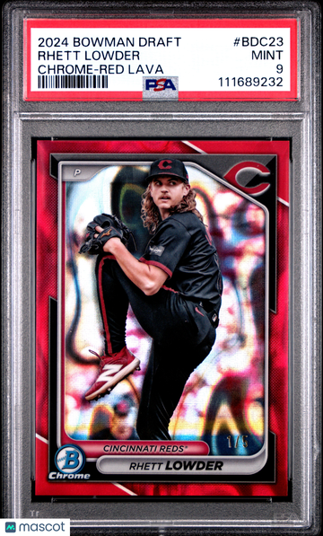 2024 Bowman Draft Rhett Lowder #BDC23 Chrome Red Lava /5 PSA 9