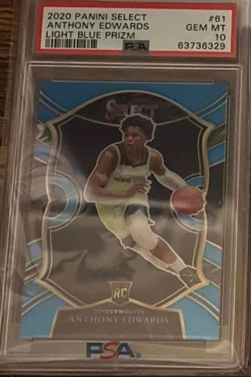 2020 Select Anthony Edwards Light Blue Prizm /299 PSA 10