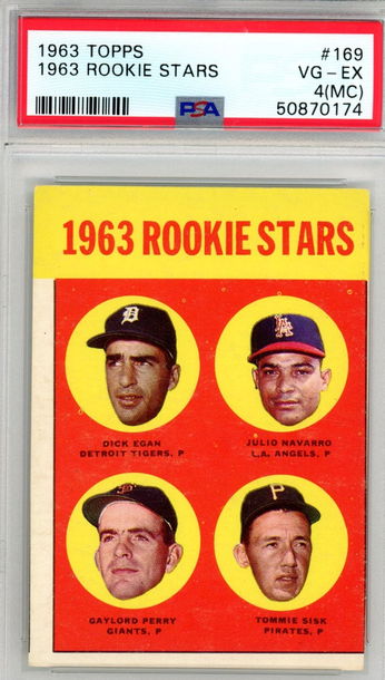 1963 ROOKIE STARS GAYLORD PERRY PSA 4 (MC)