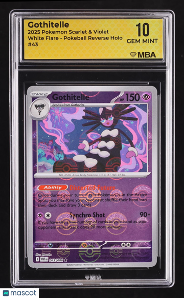 2025 Pokemon Scarlet & Violet White Flare Gothitelle Reverse Holo MBA 10 #43