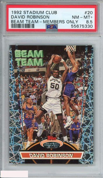 1992 STADIUM CLUB DAVID ROBINSON #20 BEAM TEAM-MEMBERS ONLY SPURS PSA 8.5 NM-MT+