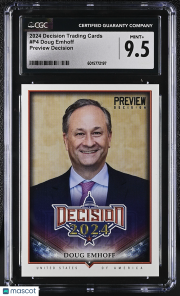 2024 null Doug Emhoff #P4 Preview Decision CGC 9.5